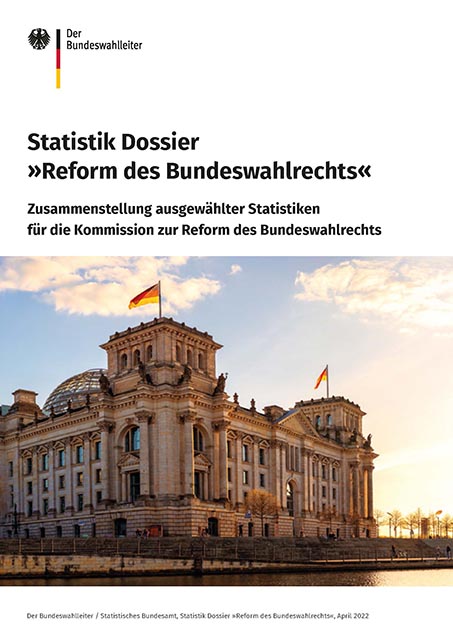 Dieses Bild zeigt die Titelseite des Dossiers "Reform des Bundeswahlrechts". © Der Bundeswahlleiter, Statistisches Bundesamt Dieses Bild zeigt die Titelseite des Dossiers "Reform des Bundeswahlrechts". © Der Bundeswahlleiter, Statistisches Bundesamt
